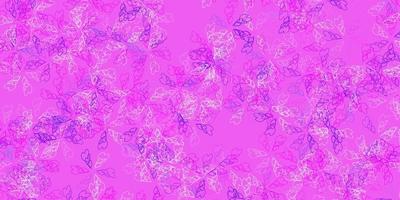 Light purple, pink vector abstract texture with leaves.