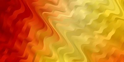 Light Red, Yellow vector background with curved lines.