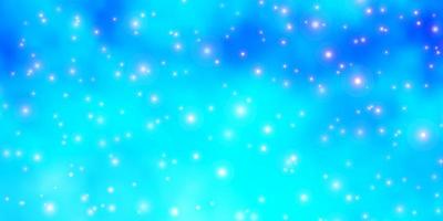 Light BLUE vector pattern with abstract stars.