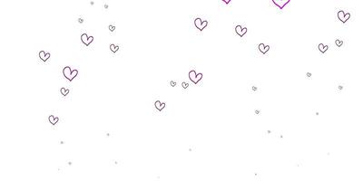 Light Pink vector background with hearts.