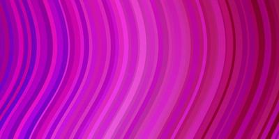 patrón de vector púrpura claro, rosa con líneas curvas.
