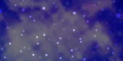 Light Purple vector background with small and big stars.