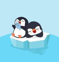 Cute penguins chilling vector