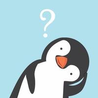 pingüino confundido de dibujos animados vector