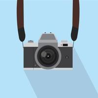 Retro camera with strap vector