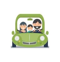 Happy family on a road trip vector