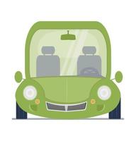 Green car front view illustration vector