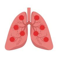 Infected lungs with covid-19 concept vector
