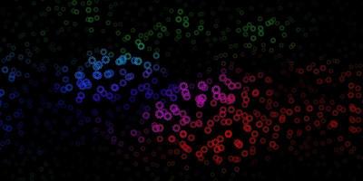 Dark pink, green vector backdrop with dots.