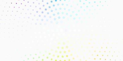 Light Multicolor vector background with small and big stars.