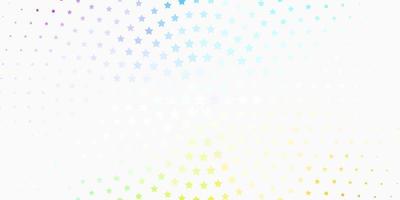 Light Multicolor vector background with small and big stars.