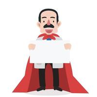 Doctor as a super hero holding a blank sign vector