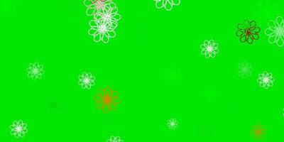 Light Green, Red vector natural artwork with flowers.