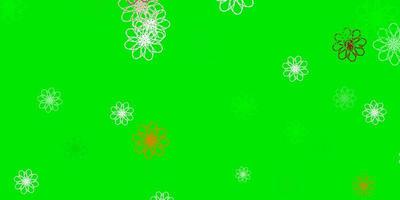 Light Green, Red vector natural artwork with flowers.