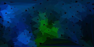 Dark blue, green vector abstract triangle pattern.