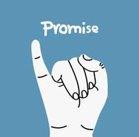 Pinky finger making a hand gesture of promise vector
