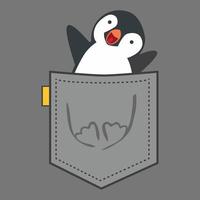 Penguin in the pocket vector
