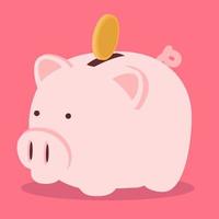 Piggy bank with coin saving money concept