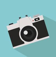 Vintage camera with long shadow vector