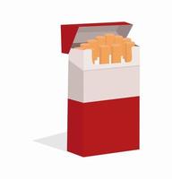 Open red cigarette pack vector
