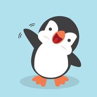 Cute cartoon happy penguin vector