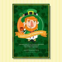 Saint Patrick's Day Poster with Leprachaun Character vector