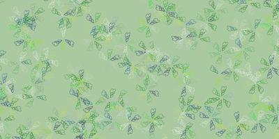 Light blue, green vector abstract artwork with leaves.