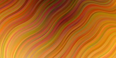 Light Orange vector background with curved lines.