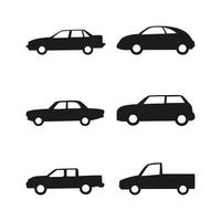 Cars and trucks icon set vector