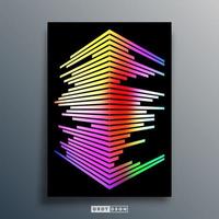 Abstract geometric gradient 3d shapes cover design vector