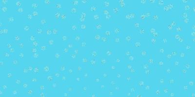 Light blue, yellow vector doodle pattern with flowers.