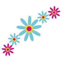 beautiful flowers garden decorative icons vector