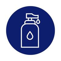 icono de estilo de bloque de botella de jabón antibacteriano vector