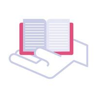 hand with text book flat style icon vector