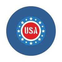 stamp with stars USA independence day block style vector