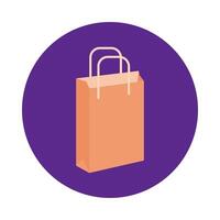 paper shopping bag block style vector