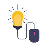 mouse with bulb education online flat style vector