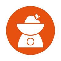 balance measure kitchen block style icon vector