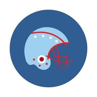 Diseño de ilustración de vector de estilo de bloque de casco de fútbol americano