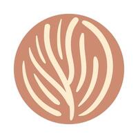 branch with leaves boho hand drawn style vector