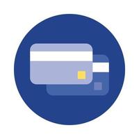 credit card block and flat style icon vector