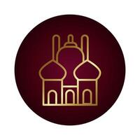 icono de estilo degradado de bloque de templo ramadam kareem vector