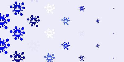 Light blue vector background with covid-19 symbols