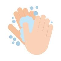 hands wash flat style icon vector