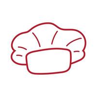 icono de estilo de dibujo de mano de gorro de chef vector