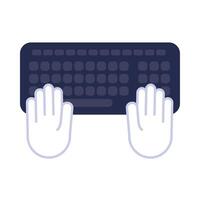 icono de estilo plano de la computadora del teclado vector