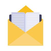 icono de estilo plano de correo de sobre vector