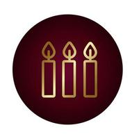 candle fire flame block gradient style vector