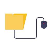 folder with mouse education online flat style vector