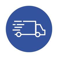 truck delivery service block style vector